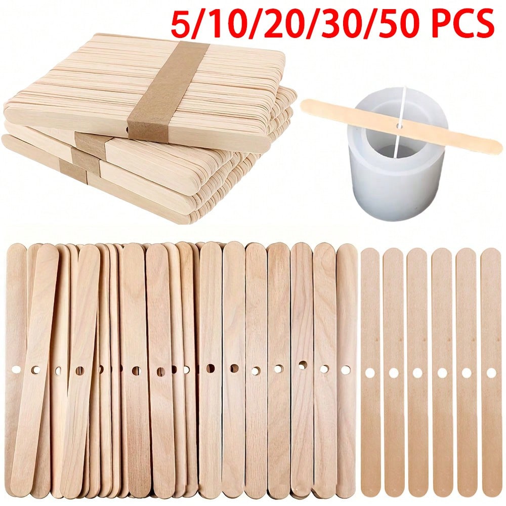 Candle Containers - 5/10/20/30/50pcs Wooden Candle Wick Holder 1