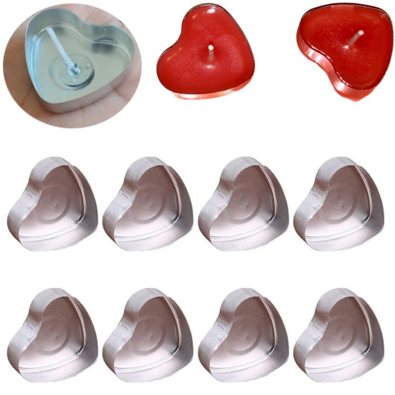 100 Sets Heart shaped Empty Al - Candle Containers recension och pris