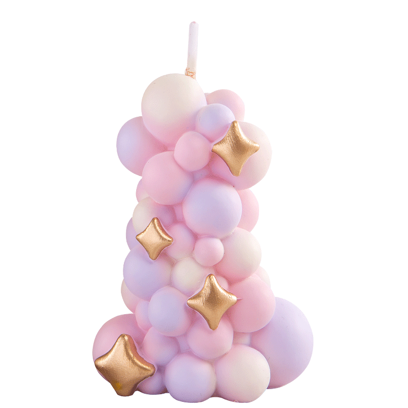 Colorful balloon pillar candle - Paraffin Wax recension och pris