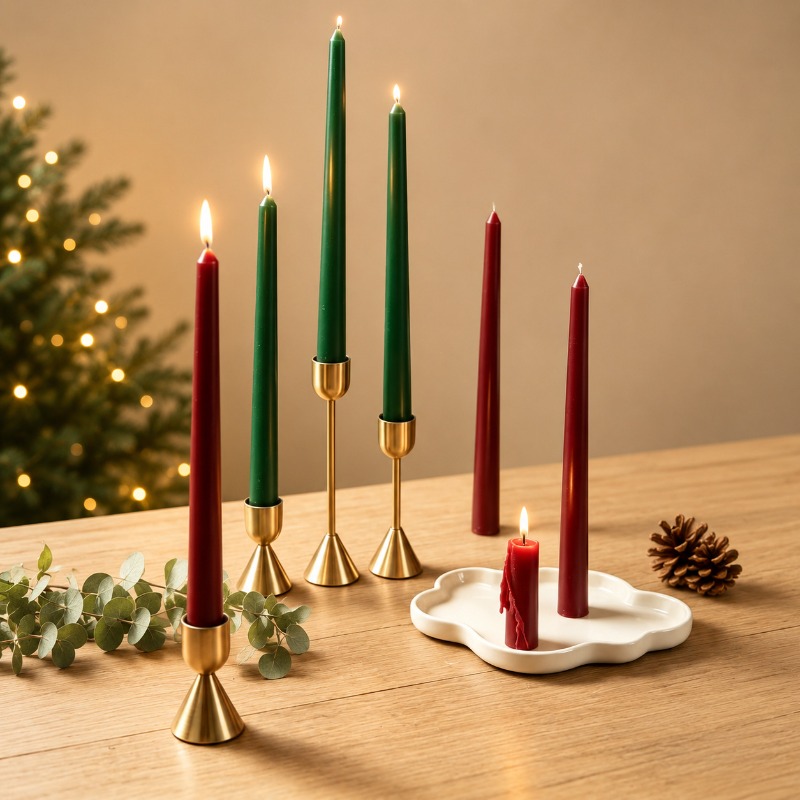 Burgundy Taper Candles, Long S - Soy Wax recension och pris