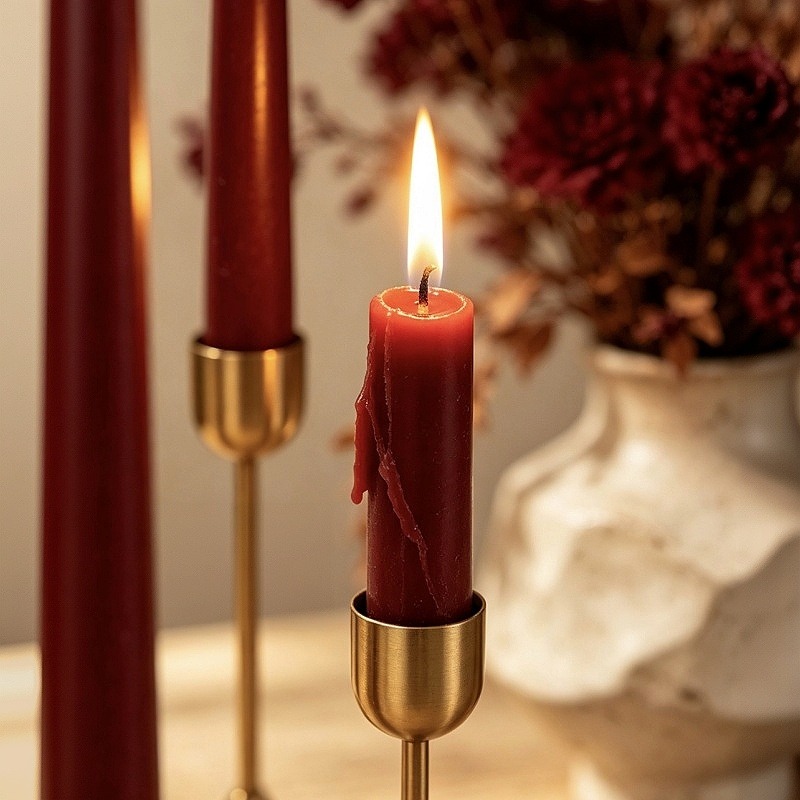 Burgundy Taper Candles, Long S - Soy Wax recension och pris