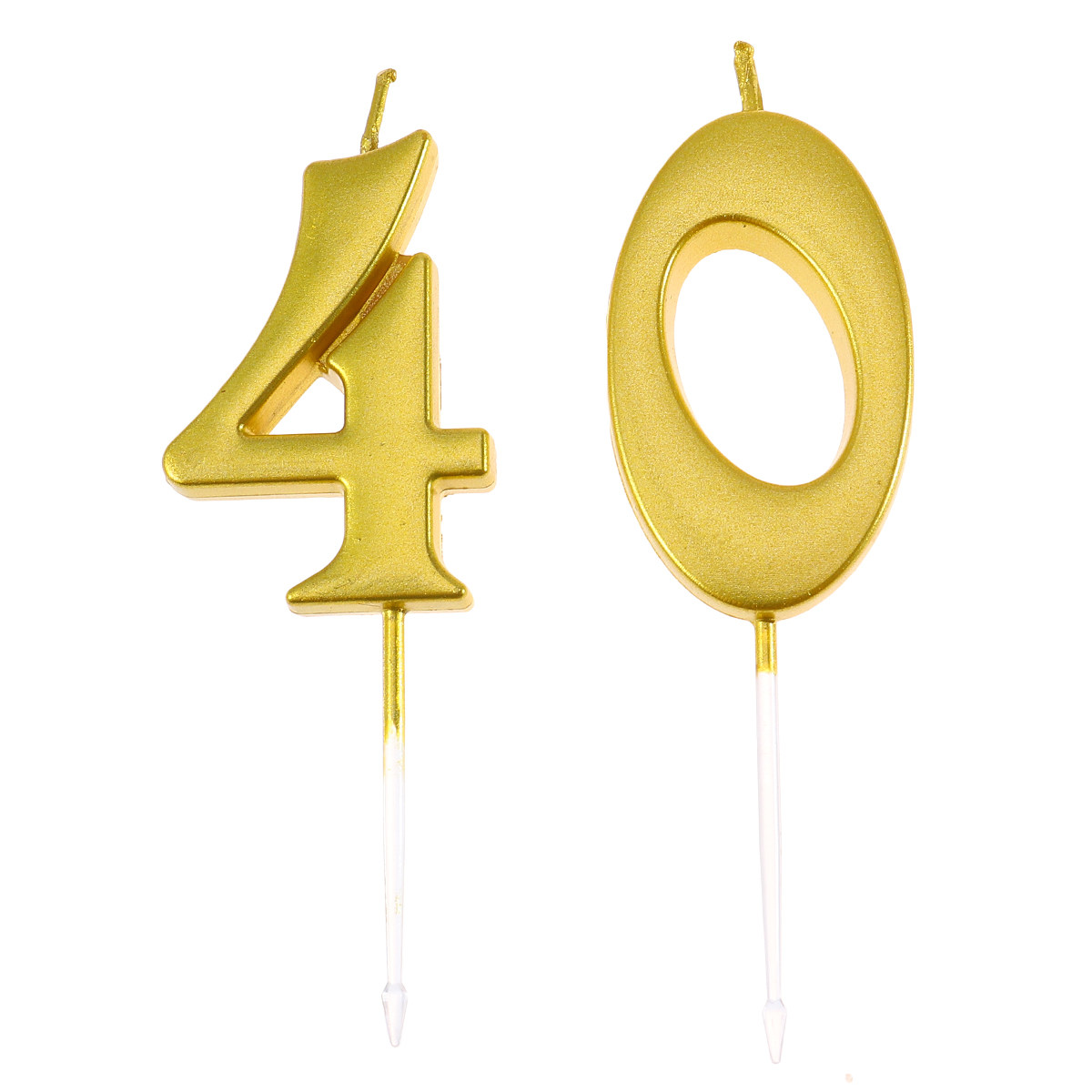 2Pcs Golden Number 40 Birthday - Paraffin Wax recension och pris