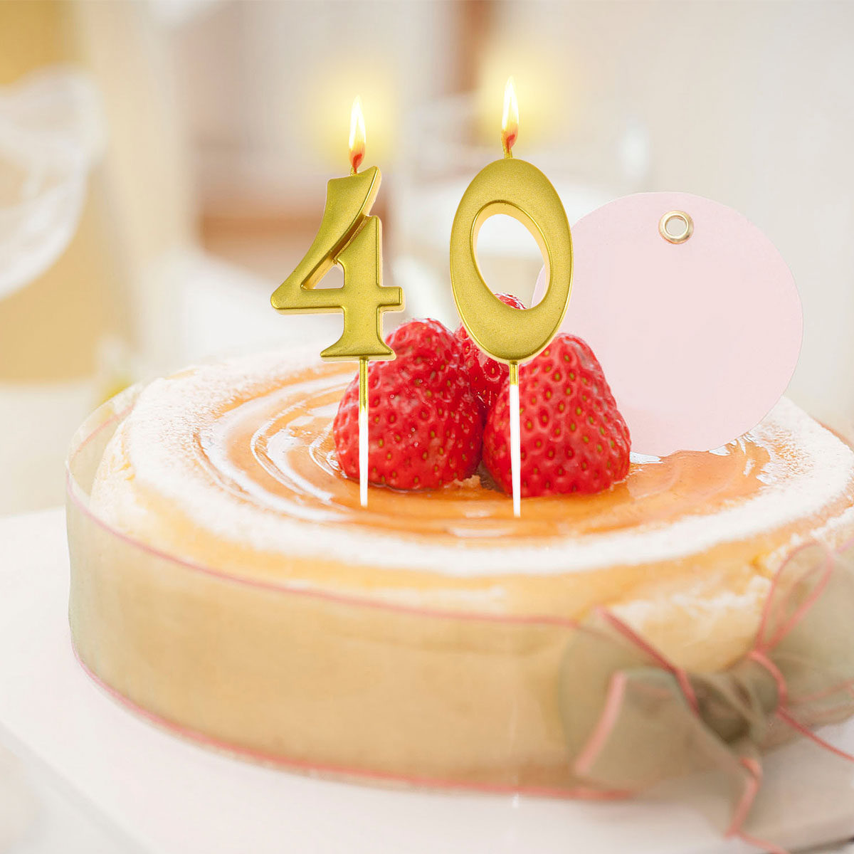 2Pcs Golden Number 40 Birthday - Paraffin Wax recension och pris