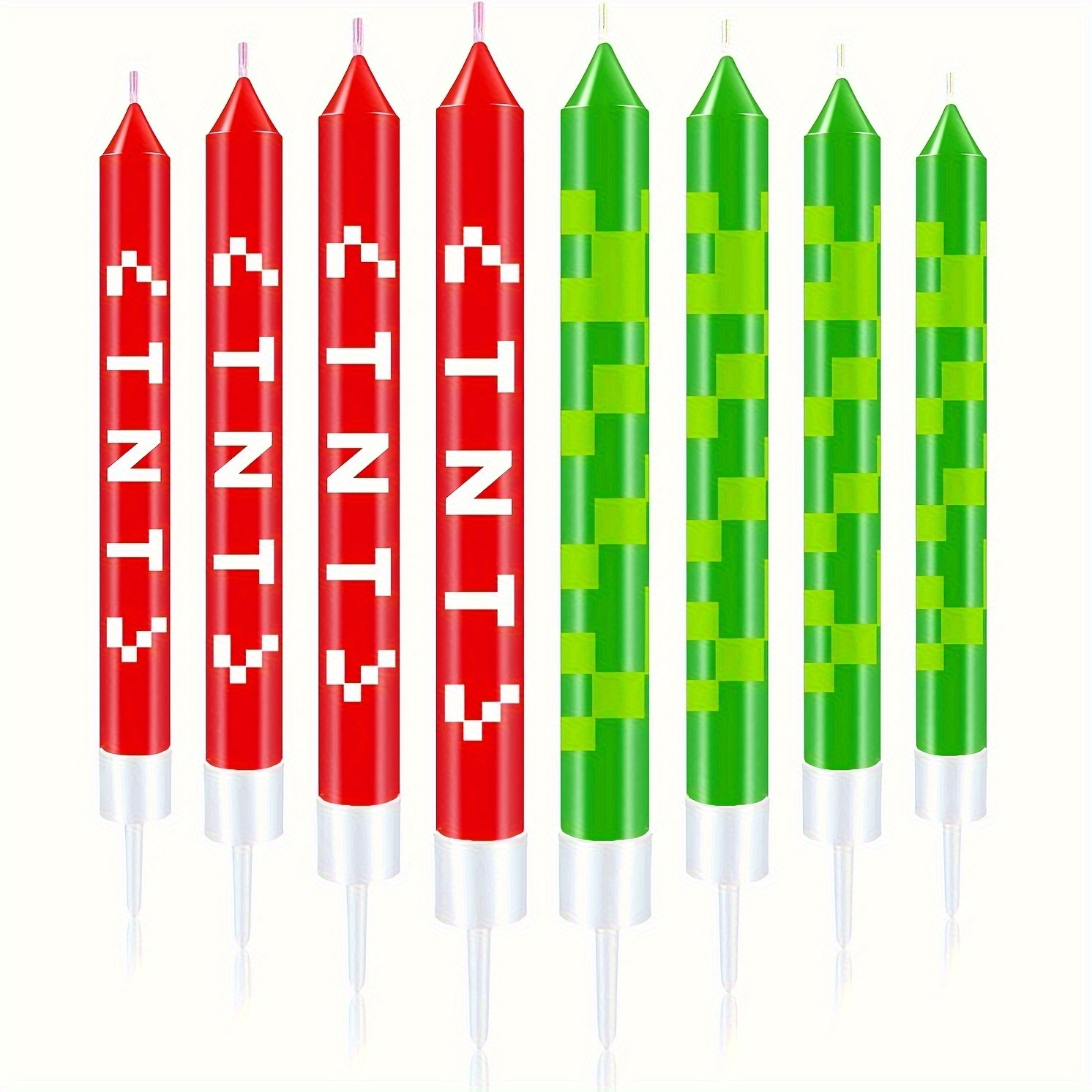 12/24pcs Green Pixel Cake Cand - Soy Wax recension och pris