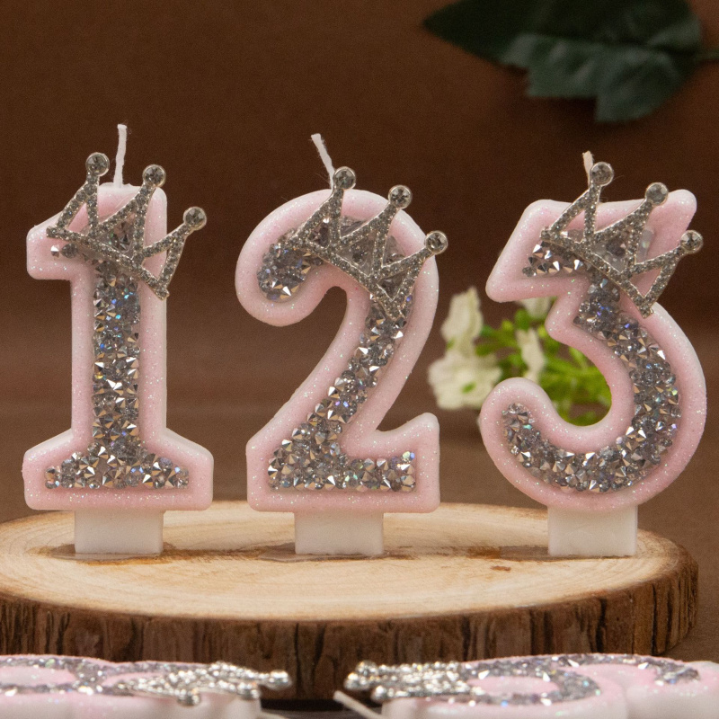 Digital Candles 0-9 Pink Silve - Soy Wax recension och pris