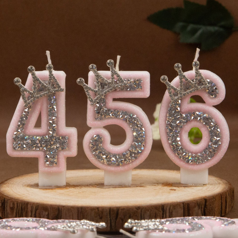 Digital Candles 0-9 Pink Silve - Soy Wax recension och pris