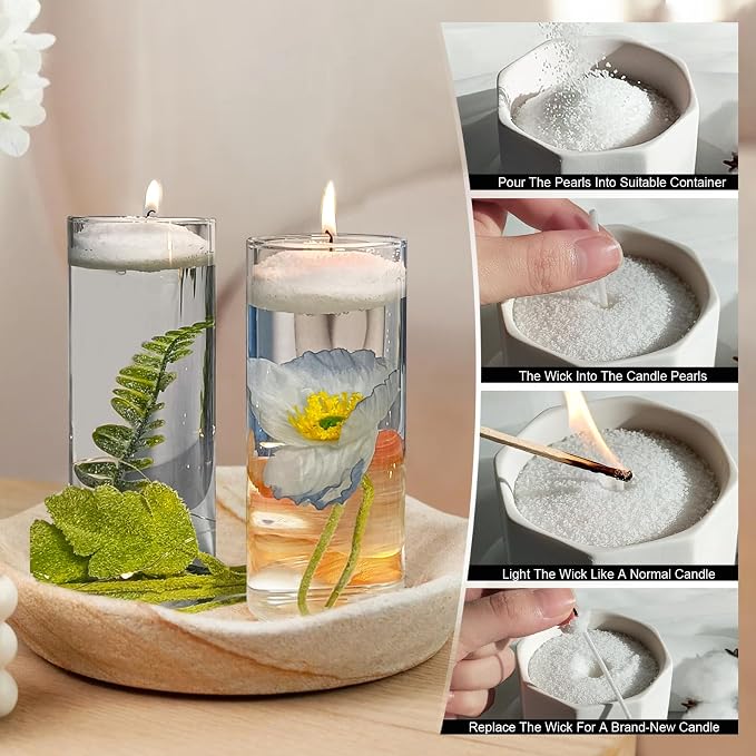 Colorful Pearled Candles Wax w - Candle Wick recension och pris
