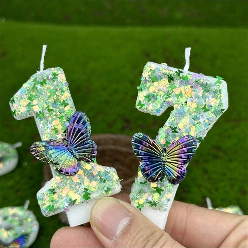 1Pc Green Sequins Number 0-9 B - Soy Wax recension och pris