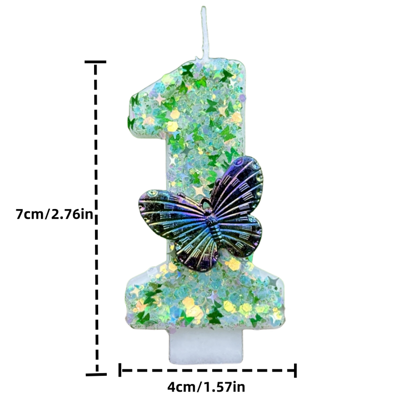 1Pc Green Sequins Number 0-9 B - Soy Wax recension och pris