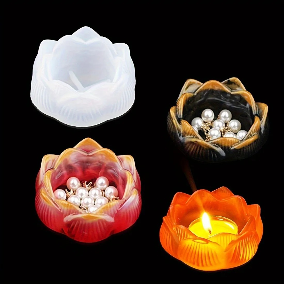 1pc DIY Lotus Flower Silicone  - Candle Containers recension och pris